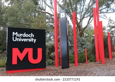 Perth, Australia - September 10 2021:  Entrance Sign To Murdoch University Campus, Western Australia