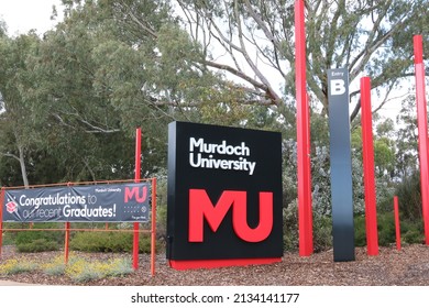 Perth, Australia - September 10 2021:  Entrance Sign To Murdoch University Campus, Western Australia