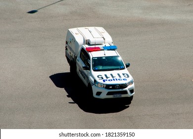 Perth, Australia - September 24, 2020: Western Australian Police Car In The City