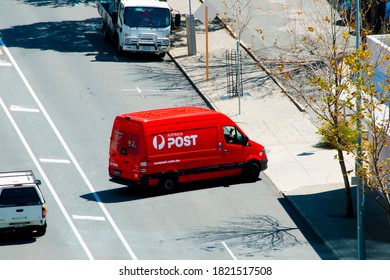 Perth, Australia - September 24, 2020: Delivery Truck Of Australia Post In The City