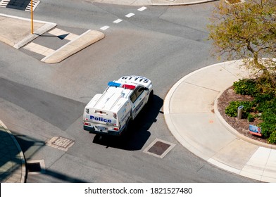 Perth, Australia - September 24, 2020: Western Australian Police Car In The City