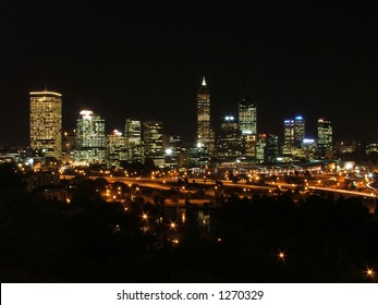 Perth City Aglow At Night