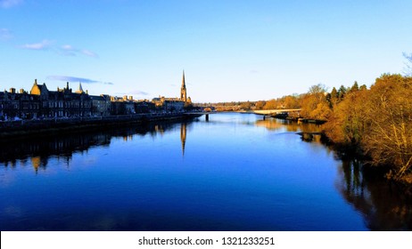 Perth River Tay on a clear winter afternoon.