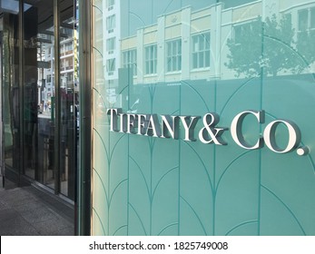 PERTH - SEP 25 2020:Tiffany  Co Shop A Luxury American Retailer Known For Fine Jewelry, China  Silver, Plus Wedding Registry.