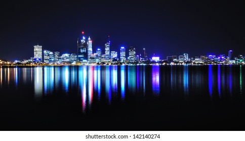 Perth Skyline By Night