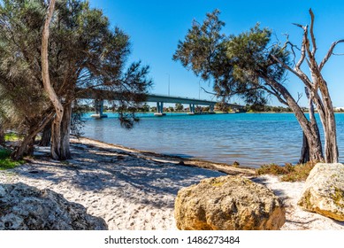 Perth, WA / Australia - 08/21/2019 Mandurah Estuary Bridge (Mandurah Bypass).