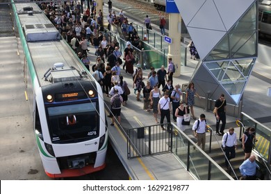 PERTH-JAN 15 2020:Perth railway station.Perth Railway Station is the largest station on the Transperth network serving the central business district of Perth, Western Australia.