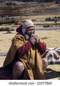 PERU - AUGUST 5: A Native Male Peruvian Shaman Performs A Ritual Ceremony August 5, 2007 In The Sacred Valley, Peru