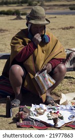 PERU - AUGUST 5: A Native Male Peruvian Shaman Performs A Ritual Ceremony August 5, 2007 In The Sacred Valley, Peru