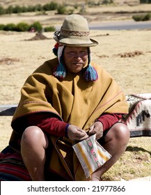 PERU - AUGUST 5: A Native Male Peruvian Shaman Performs A Ritual Ceremony August 5, 2007 In The Sacred Valley, Peru