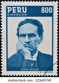 PERU - CIRCA 1986: A Stamp Printed In Peru Shows Cesar Vallejo, Circa 1986