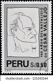 PERU - CIRCA 1992: A Stamp Printed In Peru Shows Cesar Vallejo, Circa 1992