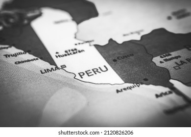 Peru Flag On The Map