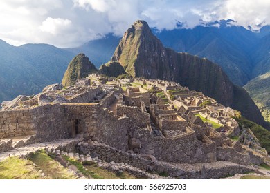 Peru, Machu Picchu On The Sunset.