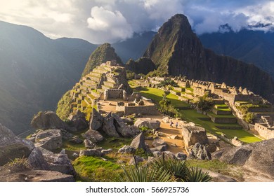 Peru, Machu Picchu On The Sunset.