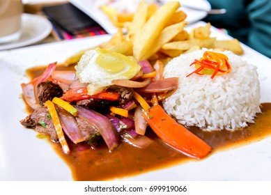 Peru, South America - Lomo Saltado, Popular  Stir Fry Peruvian Food.