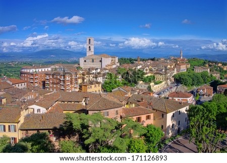 Similar – Image, Stock Photo View of the roofs of Verona from Torre dei Lamberti