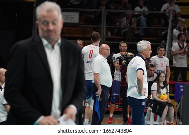 Perugia, Italy, February 19 2020 Andrea Anastasi (1Â° Allenatore_head Coach Verva Warszawa Orlen Paliwa) Delusion During Sir Sicoma Monini Perugia Vs Projekt Warszawa Volleybal Champions League Men C