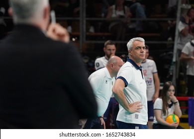 Perugia, Italy, February 19 2020 Andrea Anastasi (1Â° Allenatore_head Coach Verva Warszawa Orlen Paliwa) Delusion During Sir Sicoma Monini Perugia Vs Projekt Warszawa Volleybal Champions League Men C