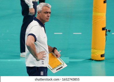 Perugia, Italy, February 19 2020 Andrea Anastasi (1Â° Allenatore_head Coach Verva Warszawa Orlen Paliwa) During Sir Sicoma Monini Perugia Vs Projekt Warszawa Volleybal Champions League Men Championsh