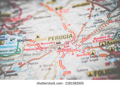 Perugia On Europe Map 260nw 2181583505 