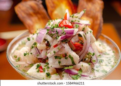 Peruvian Fish Ceviche With Crispy