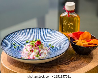 Peruvian Salmon Ceviche With Pepper And Onion