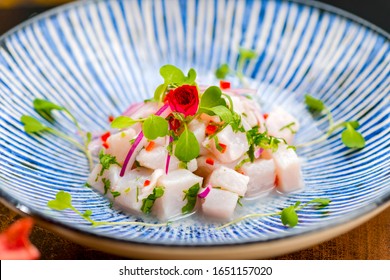 Peruvian Salmon Ceviche With Pepper And Onion