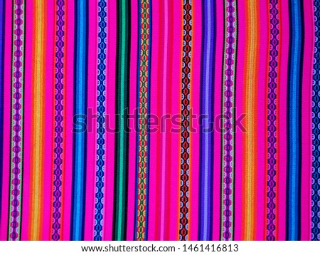 Peruvian tipical inca fabric textile background