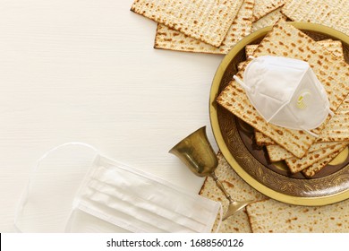 Pesah celebration image (jewish Passover holiday). Corona Virus Outbreak. Social distance