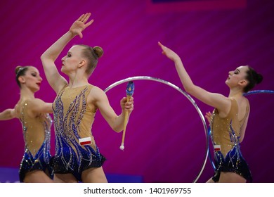 Pesaro, Italy - 04/05/2019: FIG Rhythmic Gymnastics World Cup 2019 Pesaro (ITA) Team POLAND