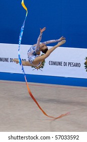 PESARO, ITALY - MAY 2: Yevgeniya Kanayeva, Russia, Competes In Individual Exercise With Ball At Rhythmic Gymnastic World Cup 2009 On May 2, 2009 In Pesaro, Italy