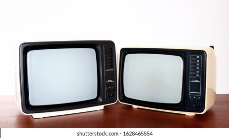 Pescara, Italy - January 27, 2020: 1970s Retro Old GRUNDIG TV. GRUNDIG Is A Consumer Electronics Manufacturer Founded In Germany In 1945.