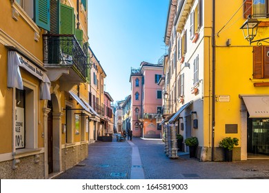 Peschiera del Garda historical street view in Italy