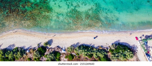 Der berühmte Strand von Salento in der Region Apulien im Süden Italiens. Der Strand gilt als die Malediven Italiens. Die Malediven von Salento
