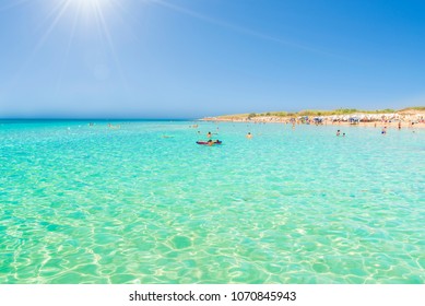 Pescoluse, The Maldives Of Salento Beach, Puglia, Italy.