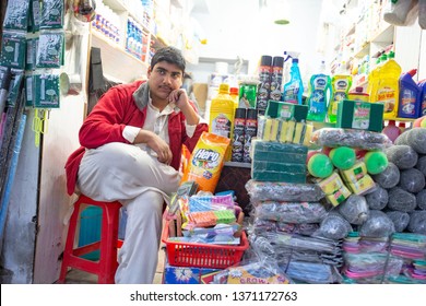 PESHAWAR, PAKISTAN - Sept 27 ,2018:  Local Shop Keeper Is Posing For Picture 27 Sept, 2018 Qissa Khwani Peshawar
