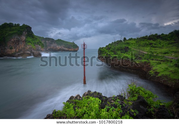 Pesona Pantai Gesing Panggang Gunungkidul Yogyakarta Stock