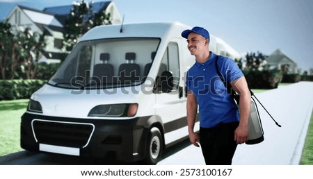 Pest Control Exterminator Service Worker Near Van Car
