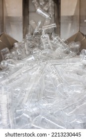 PET Bottles After Blow Molding Process In The Plastic Industry