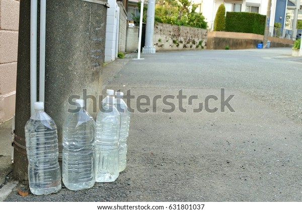 Pet Bottles Put On Ground Prevent Stock Photo Edit Now 631801037