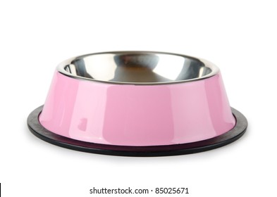 Pet Bowl Isolated On The White Background