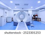 PET CT, magnetic resonance or tomography medical equipment cancer scanner at hospital or clinic