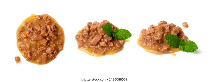 Pet Food Isolated, Wet Food for Cats, Dog Canned Pate, Soft Pet Food on White Background