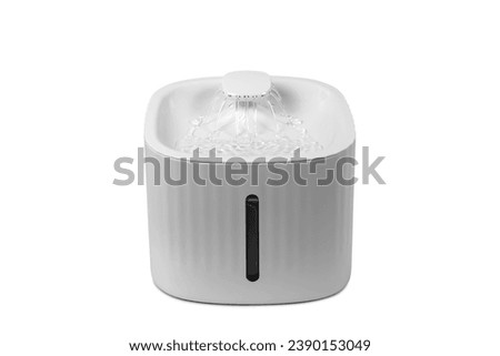 Pet water fountain isolated on white background.