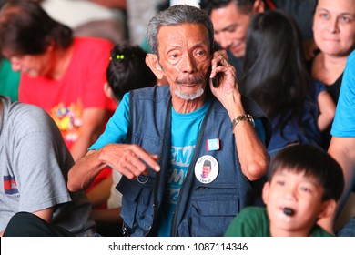 PETALING JAYA, MALAYSIA - MAY 09 : Supporters Of Pakatan Harapan Gather On The Pitch While Awaiting The 14th General Election Results In Petaling Jaya Near Kuala Lumpur On May 9, 2018.