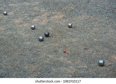 Petanque Balls On Ground Sport Background Stock Photo 1081910237 ...