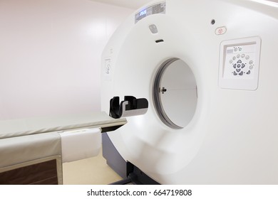 PET/CT Scanner Equipment In An Empty Radiotherapy Hospital Room