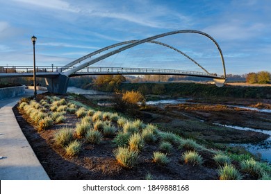 The Peter Courtney Minto Island Foot And Bicycle Bridge Over The Willamette Slough In Salem Oregon