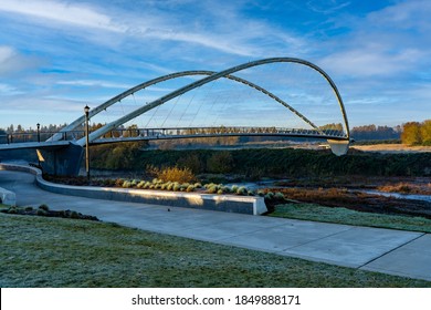 The Peter Courtney Minto Island Foot And Bicycle Bridge Over The Willamette Slough In Salem Oregon